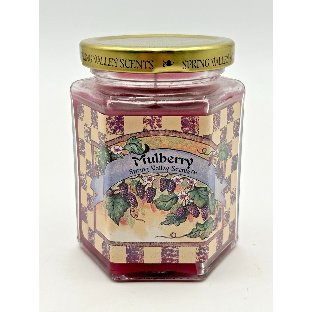 Home Interiors Spring Valley Scents Mulberry Candle 8oz Vintage NOS